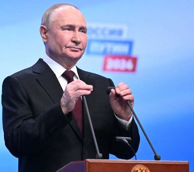 PUTIN EXTENDS RULE AFTER TAKING A LANDSLIDE VICTORY IN RUSSIAN POLLS...